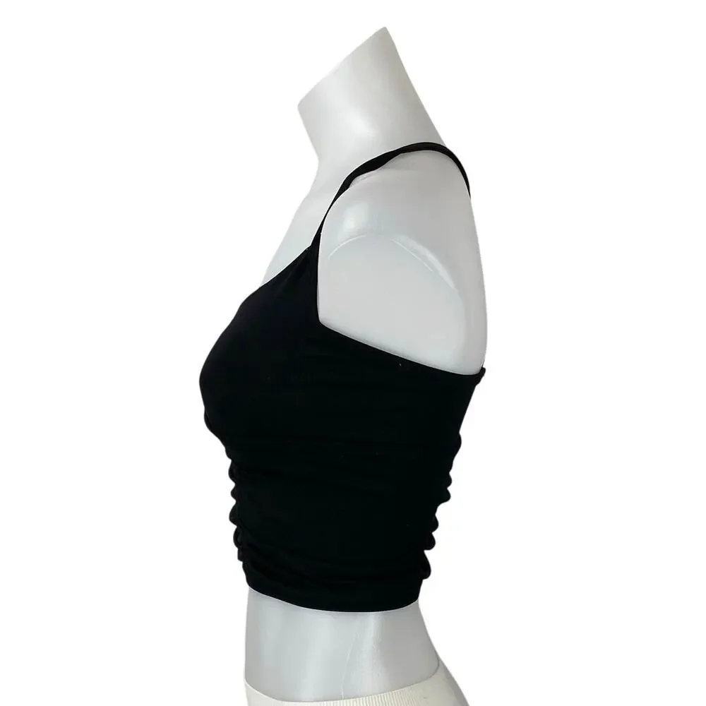 Free People Women's Black Sleeveless Yoga Workout Athletic Sports Bra Crop Top S